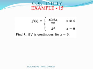 CONTINUITY & DIFFERENTIABILITY CLASS XII MODULE 6 | PDF