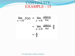 CONTINUITY & DIFFERENTIABILITY CLASS XII MODULE 6 | PDF