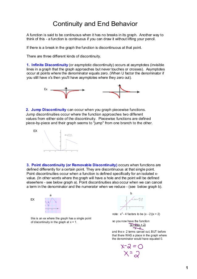 1 3 Practice Continuity End Behavior And Limits – GIHOU