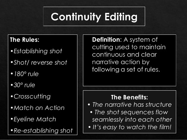 Image result for what is continuity editing in film