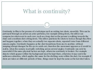 Continuity in film by Jodie Taylor