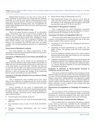 Continuity of care at the primary health care level narrative review | PDF