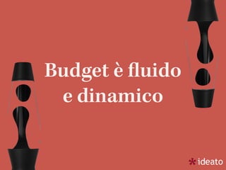 Budget è ﬂuido
e dinamico
 