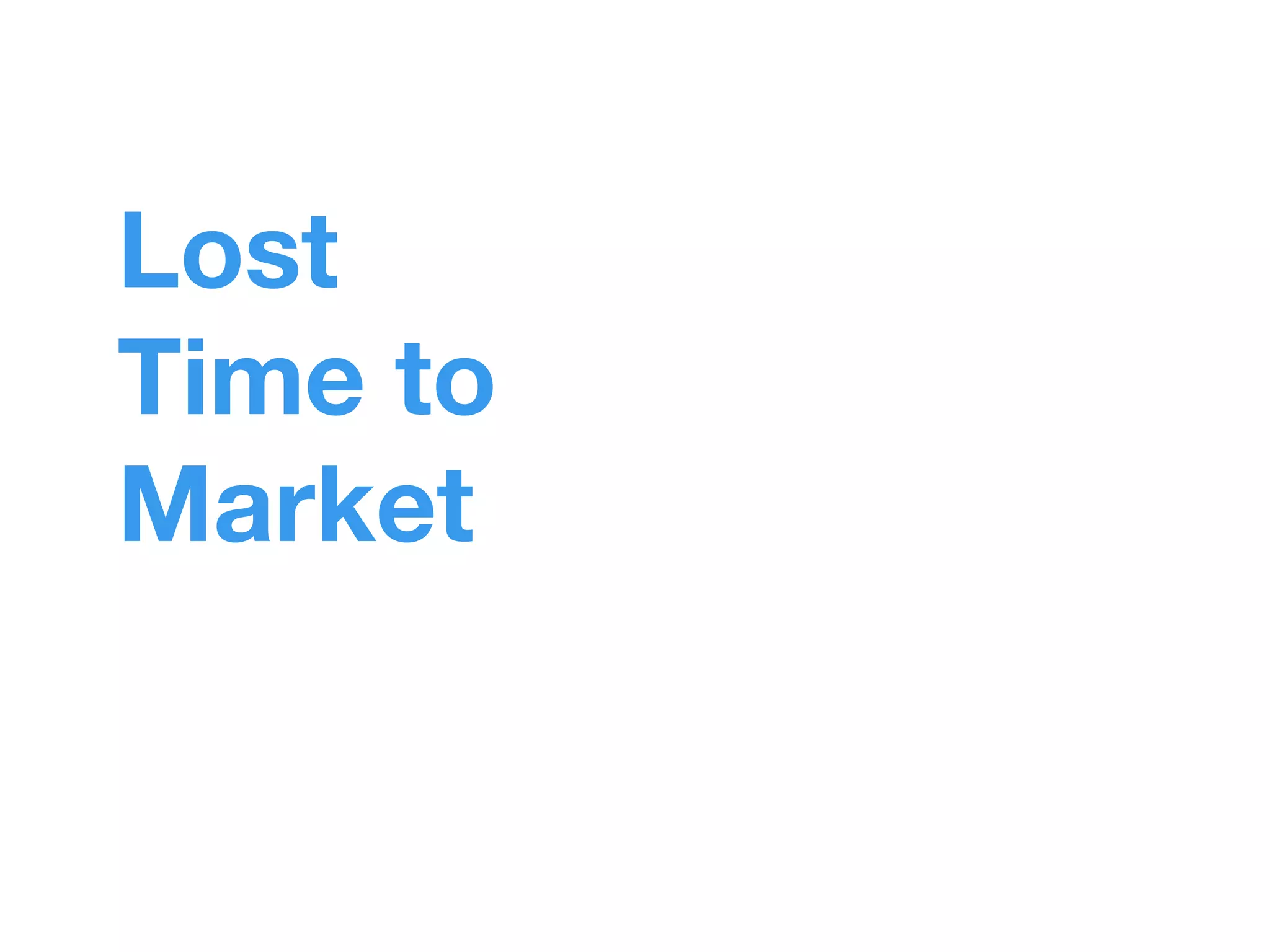 Lost 
Time to 
Market 
 