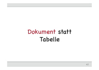 Dokument statt
Tabelle
40
 