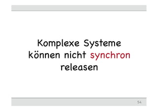 Komplexe Systeme
können nicht synchron
releasen
54
 