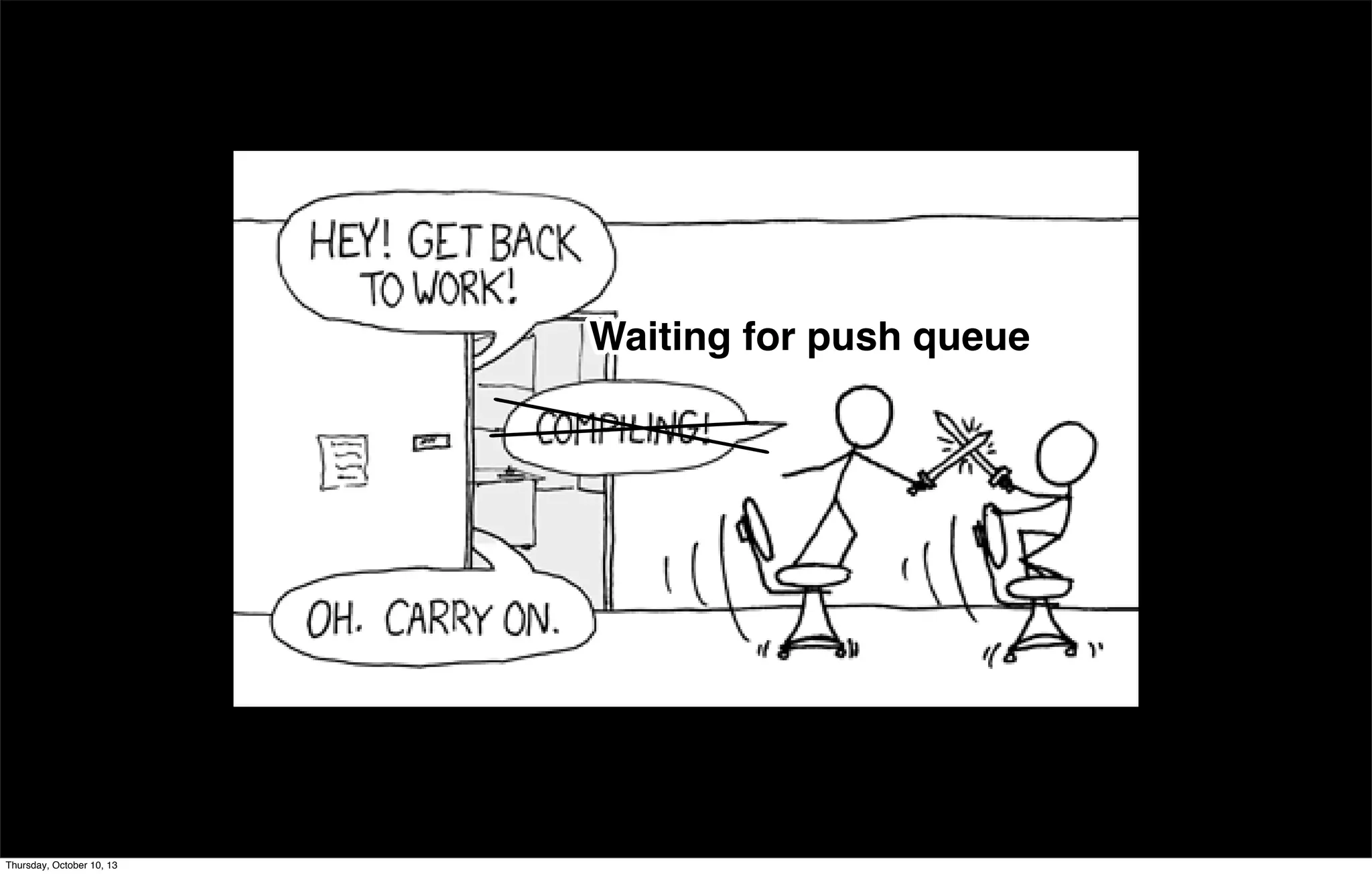 Waiting for push queueWaiting for push queue
Thursday, October 10, 13
 
