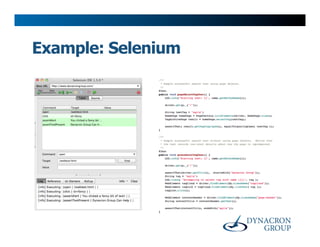 Example: Selenium
 