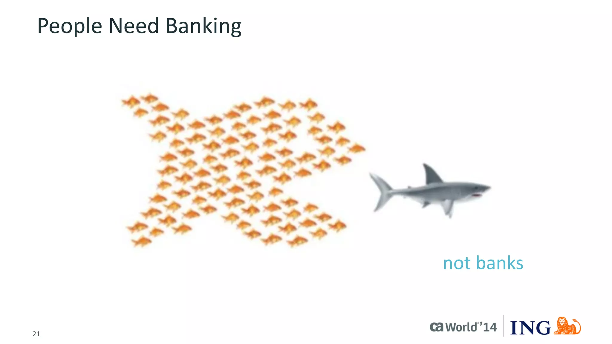 21 
© 2014 CA. ALL RIGHTS RESERVED. 
People Need Banking 
not banks  