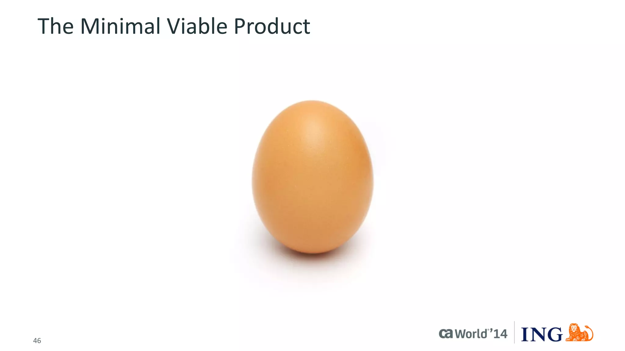 46 
© 2014 CA. ALL RIGHTS RESERVED. 
The Minimal Viable Product  