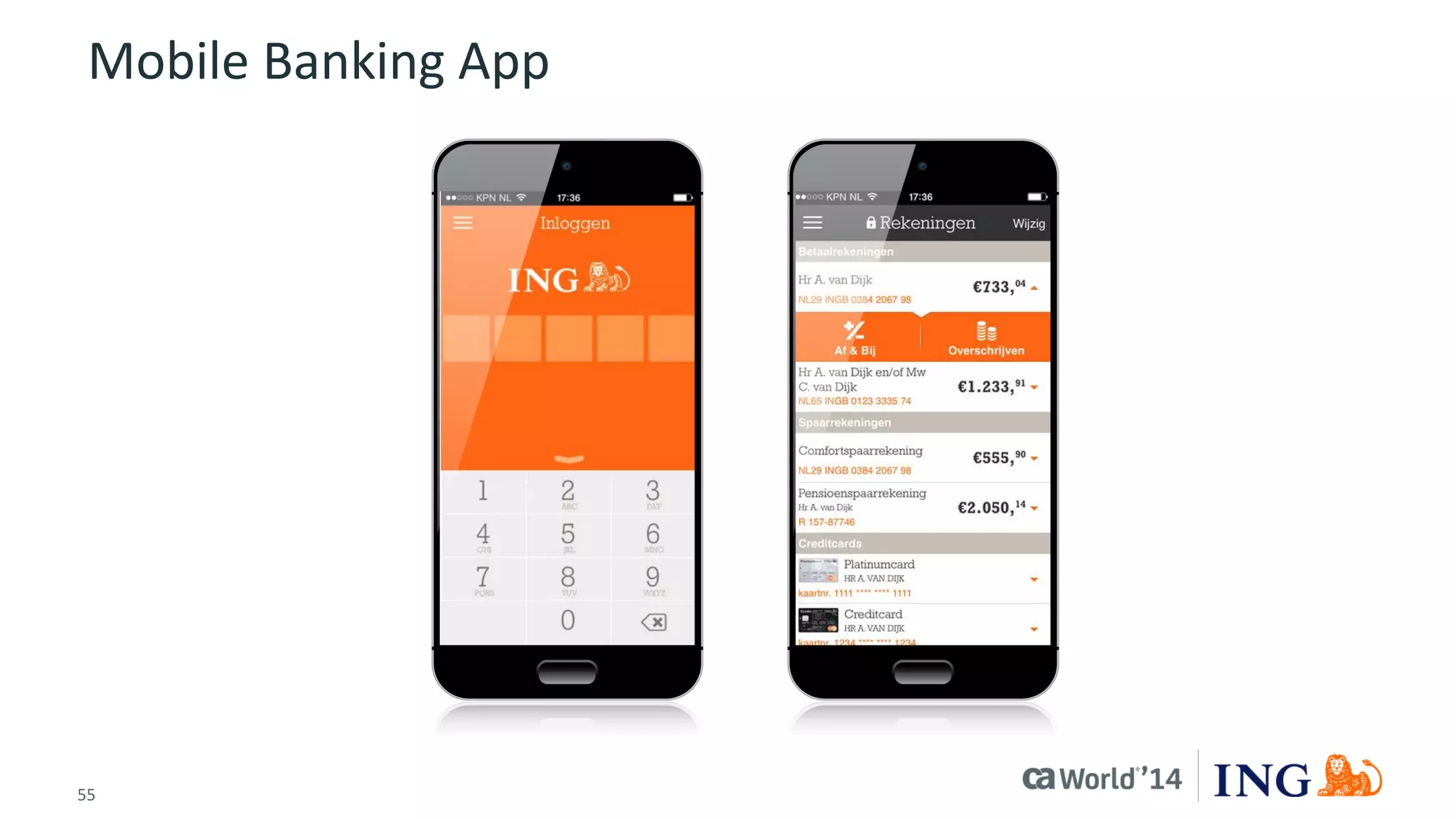 55 
© 2014 CA. ALL RIGHTS RESERVED. 
Mobile Banking App  