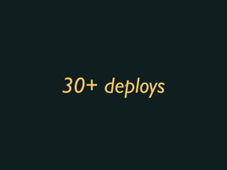 30+ deploys
 
