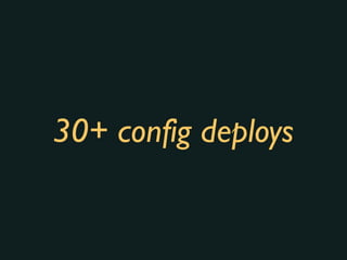30+ config deploys
 
