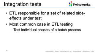 Continuous ETL Testing for Pentaho Data Integration (kettle) Slide 35
