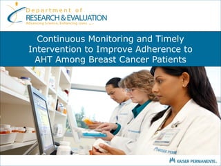 Continuous Monitoring and Timely
Intervention to Improve Adherence to
 AHT Among Breast Cancer Patients
 