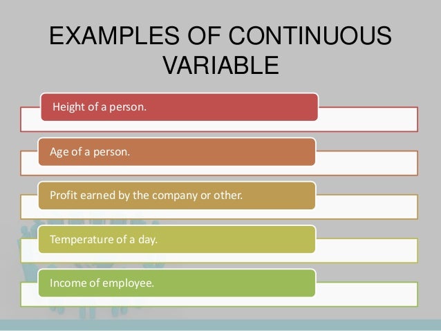 Continuous and discontinuous variable