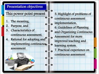 Continuous Assessment | PPTX