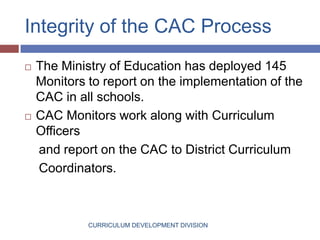 Continuous Assessment Component (CAC) of SEA | PPTX
