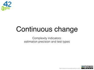 http://creativecommons.org/licenses/by-nc-sa/4.0/
Continuous change
Complexity indicators:
estimation precision and test types
 