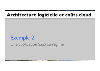 Architecture logicielle et coûts cloud	





 Exemple 2	

 Une application SaaS au régime	

 