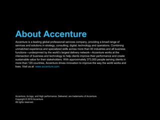 About Accenture
Accenture is a leading global professional services company, providing a broad range of
services and solut...