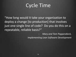 10The Last MileManual DeploymentsInsufficient Configuration ManagementInfrequent, Error Prone Deployments
