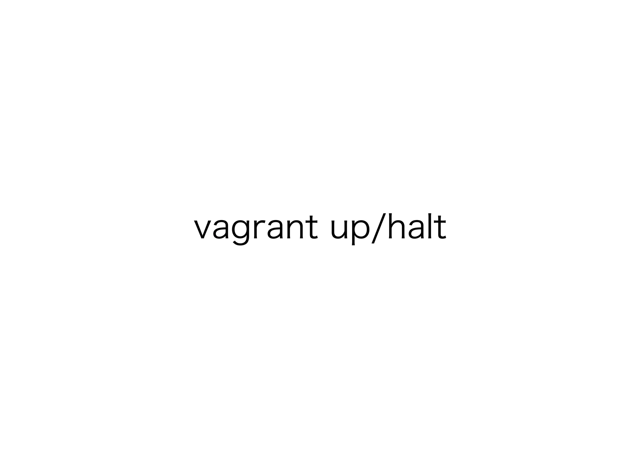 vagrant up/halt
 