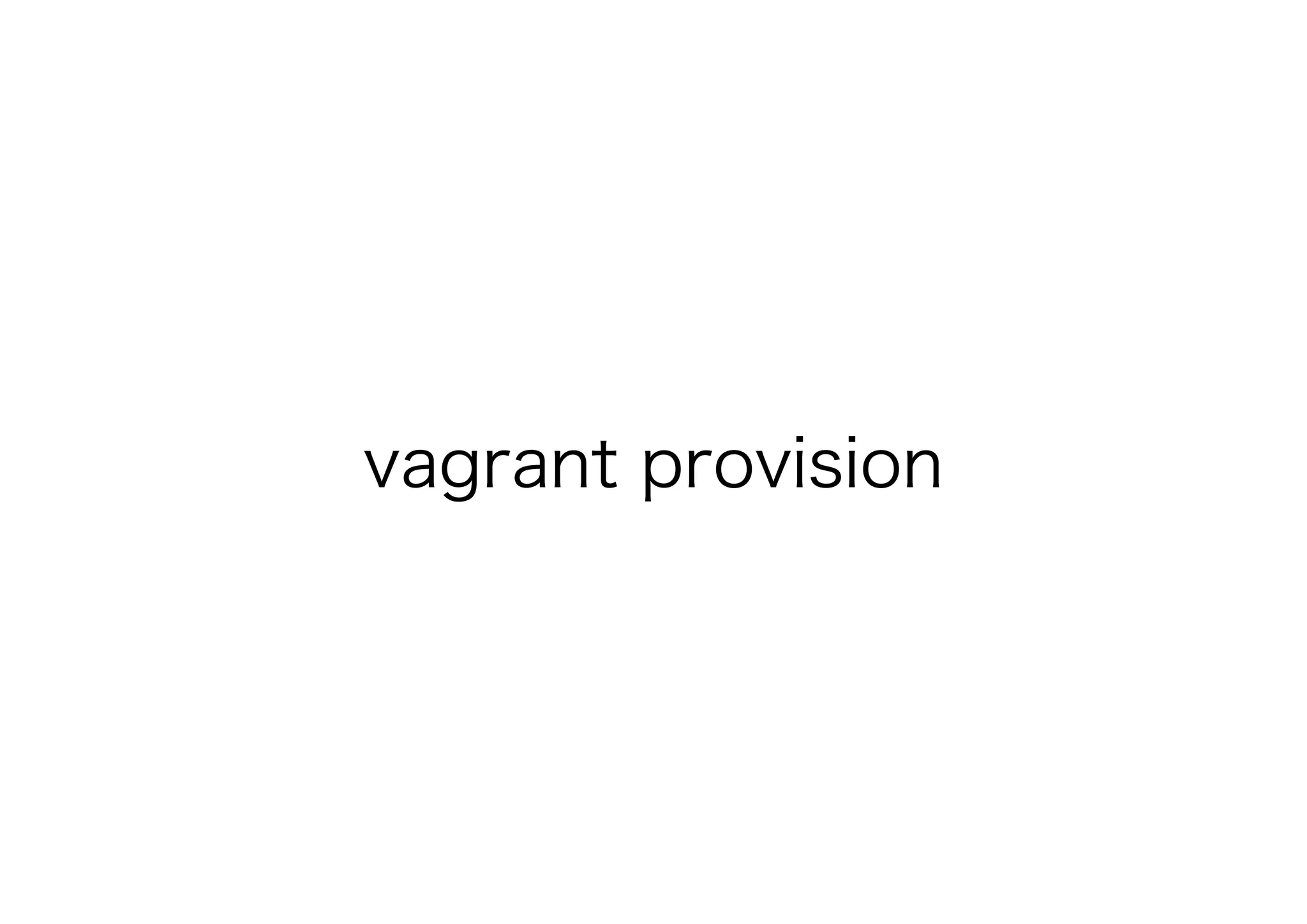 vagrant provision
 