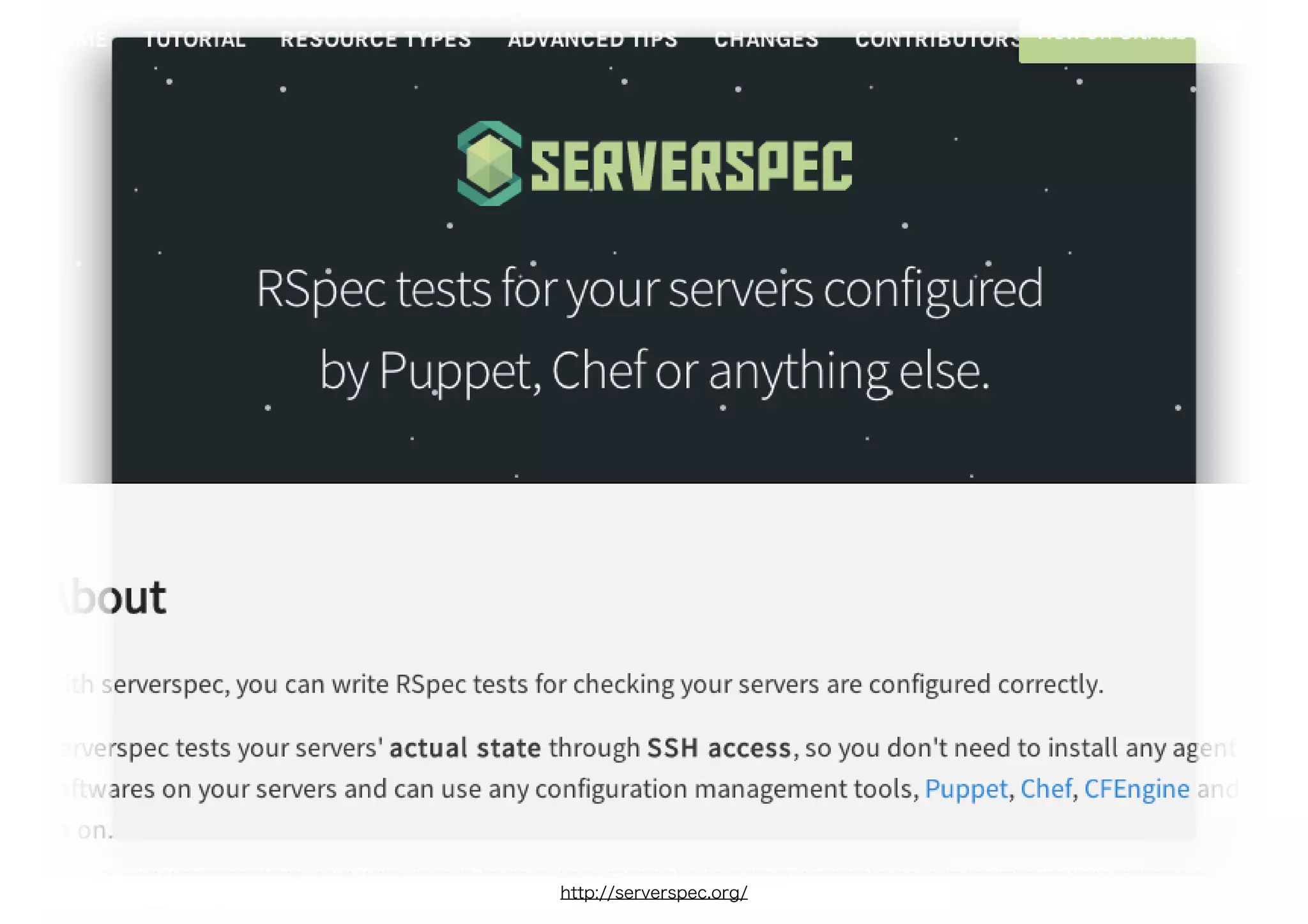 http://serverspec.org/
 