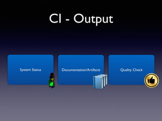 CI - Output
System Status Documentation/Artifacts Quality Check
 