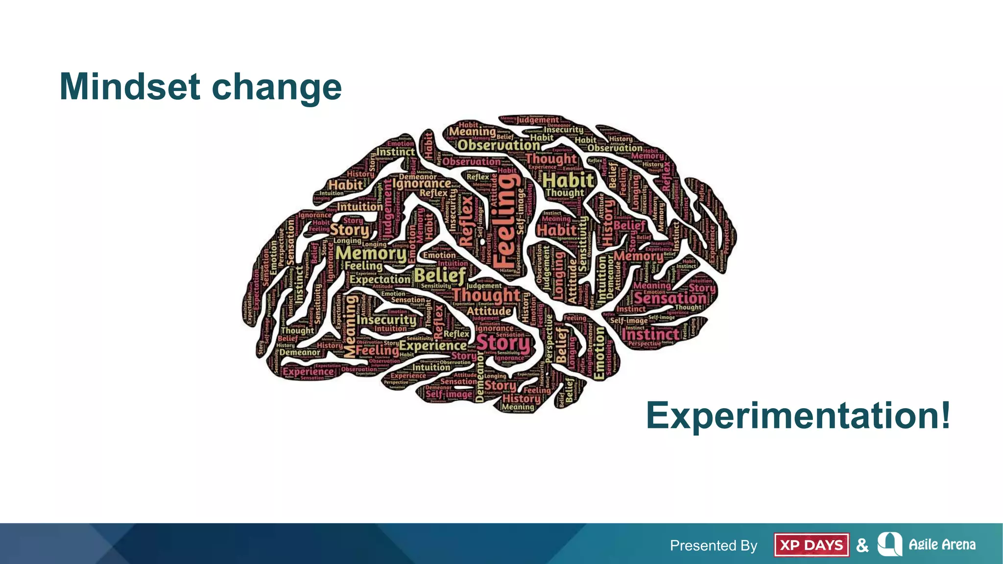Presented By &
Mindset change
Experimentation!
 