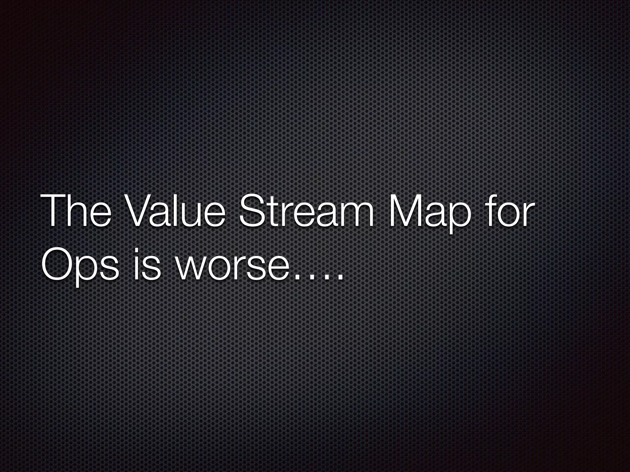 The Value Stream Map for
Ops is worse….
 