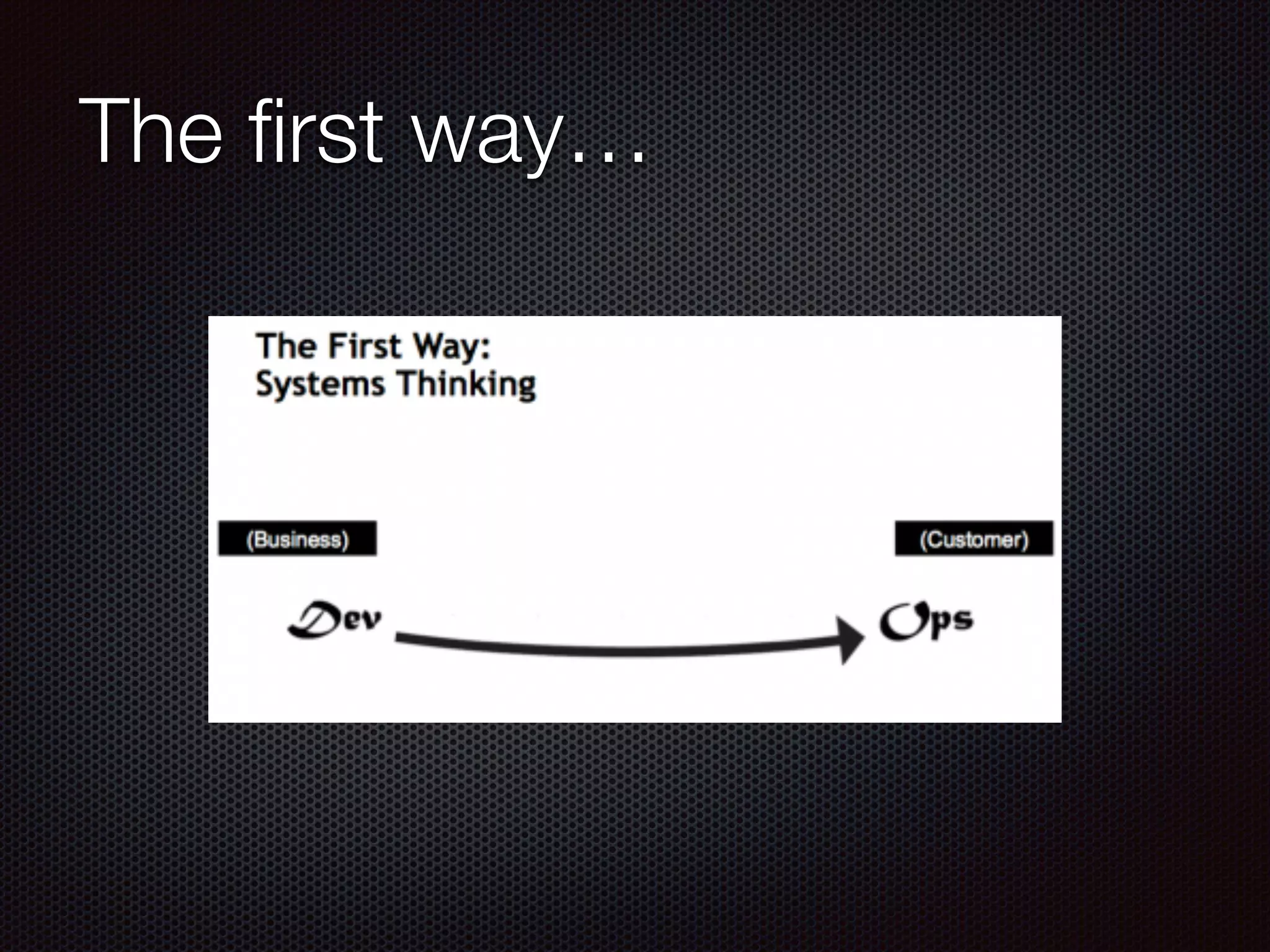The ﬁrst way…
 