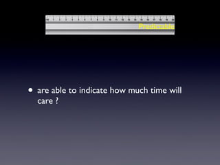 • are able to indicate how much time will
care ?
Predictable
 