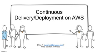 Continuous
Delivery/Deployment on AWS
Version 1.0
Shiva N (narshiva@amazon.com)
AWS Solution Architect
 
