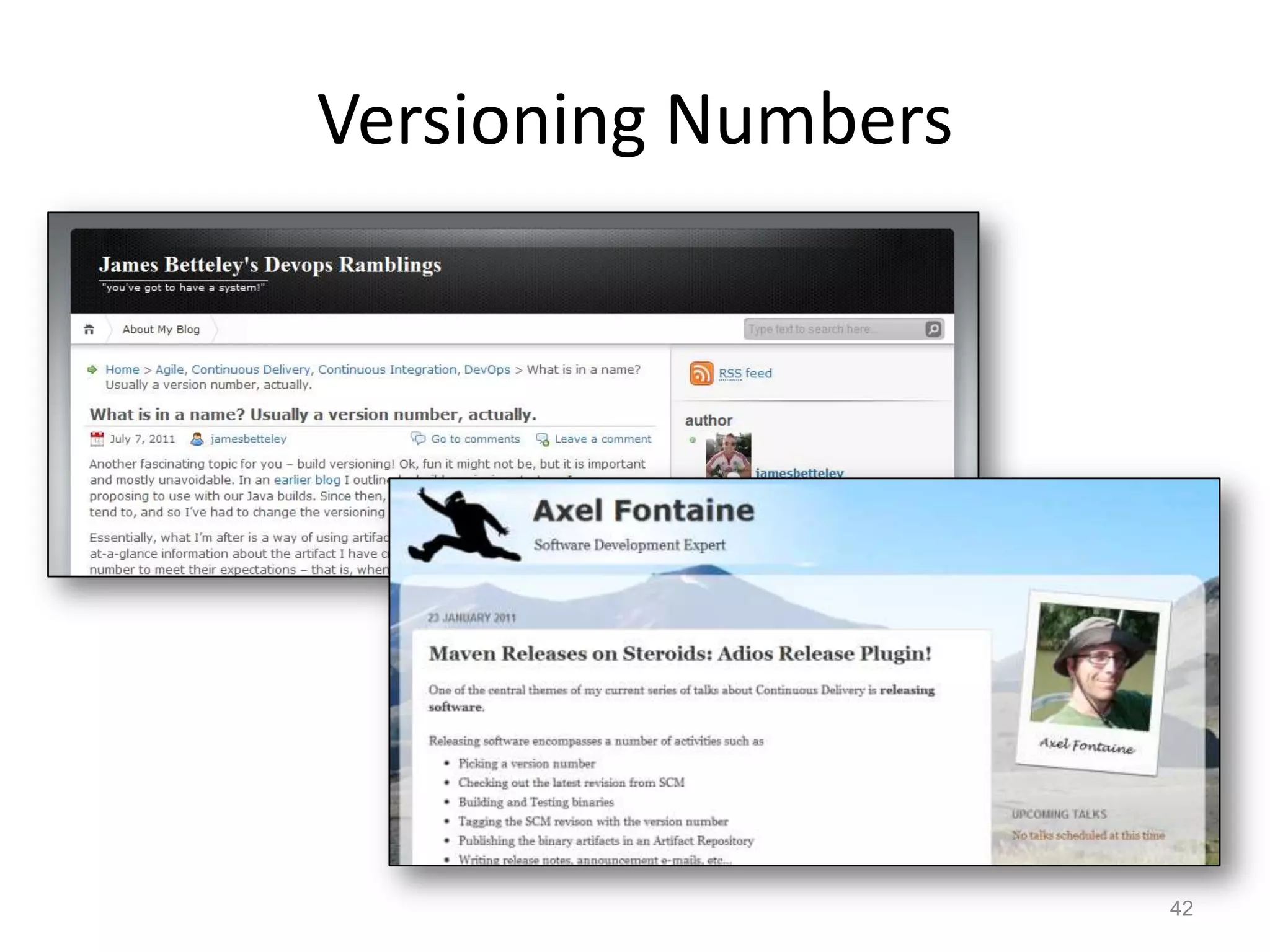 Versioning Numbers




                     42
 