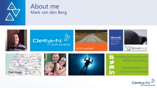 About me
Mark van den Berg
Duiken
markberg.wordpress.com
@MarkvandenBerg
markvdb@delta-n.nl
in/markvandenberg2Den Haag