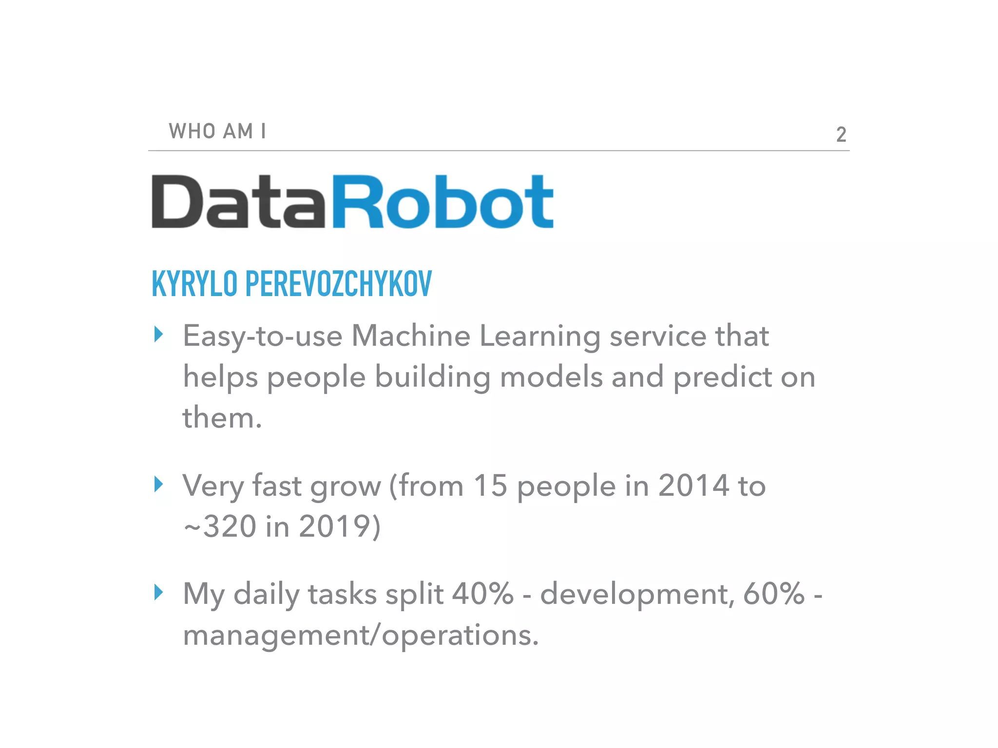Kyrylo Perevozchykov "Continuous delivery for Machine Learning, the ...