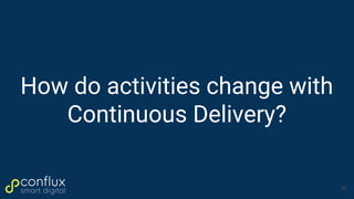 How do activities change with
Continuous Delivery?
35
 