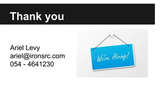 Thank you
Ariel Levy
ariel@ironsrc.com
054 - 4641230
