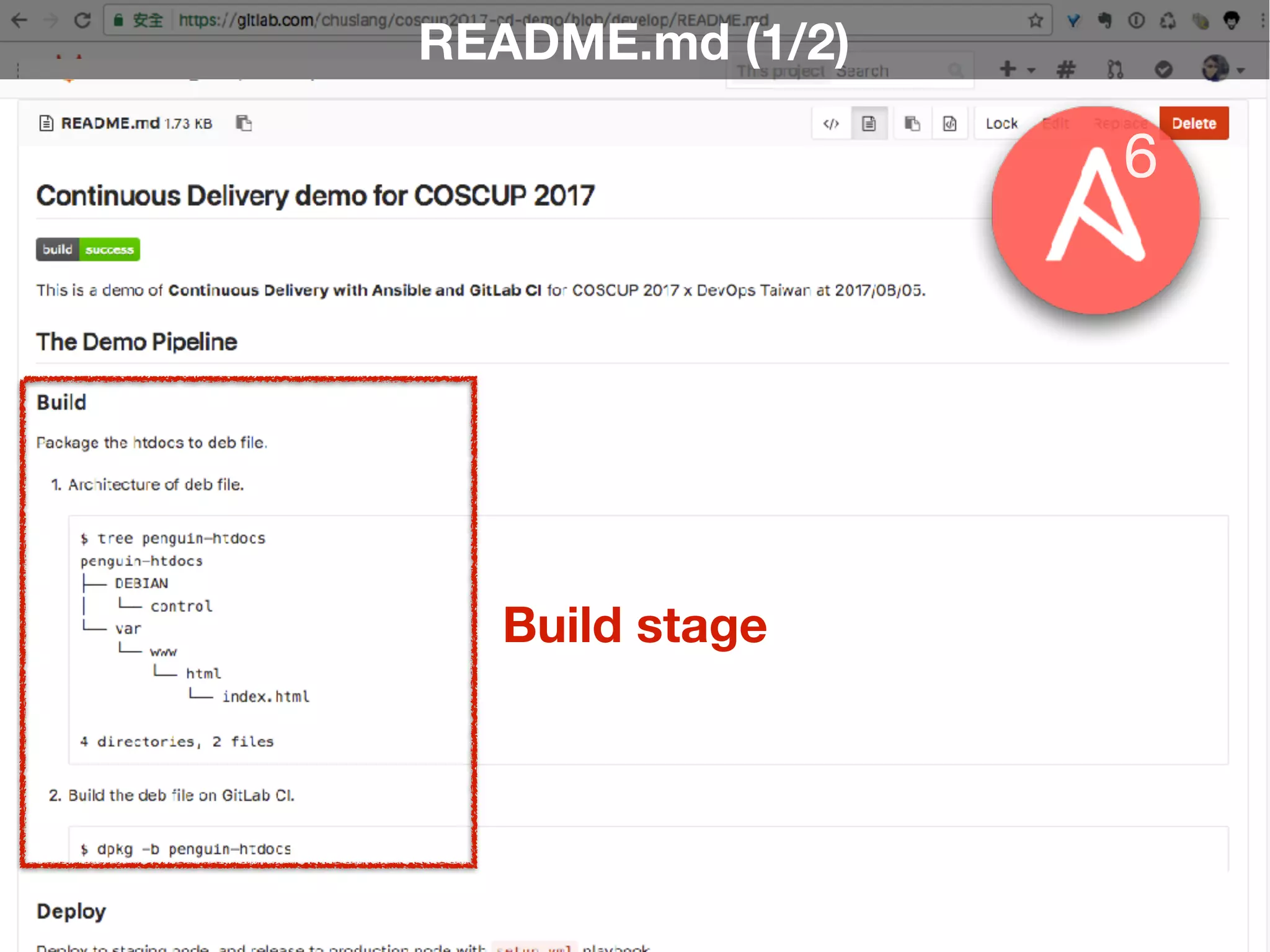 README.md (1/2)
Build stage
6
 