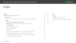 14© Elektrobit (EB) 2018
Stages
Continuous Delivery with Jenkins Pipelines (incl. Advanced Topics)
 