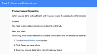 Task 2 - Generate GitHub tokens
 