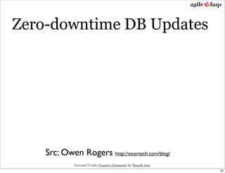 Zero-downtime DB Updates




    Src: Owen Rogers http://exortech.com/blog/
             Licensed Under Creative Commons by Naresh Jain
                                                              54
 
