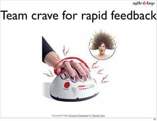 Team crave for rapid feedback




         Licensed Under Creative Commons by Naresh Jain
                                                          65
 