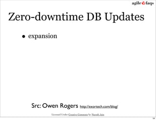 Zero-downtime DB Updates
  • expansion




     Src: Owen Rogers http://exortech.com/blog/
              Licensed Under Cr...