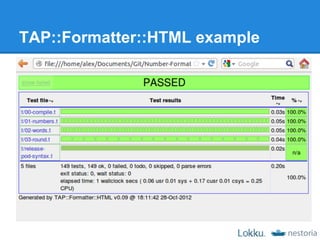 TAP::Formatter::HTML example
 