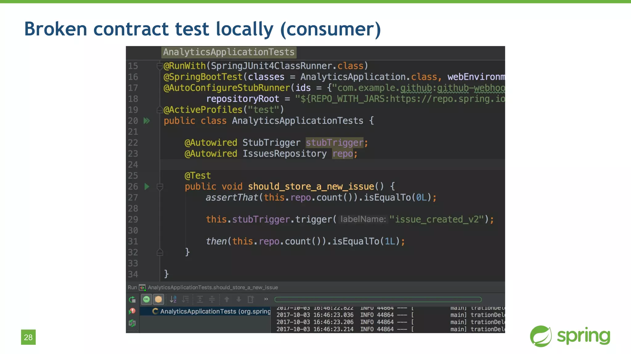 28
Broken contract test locally (consumer)
 