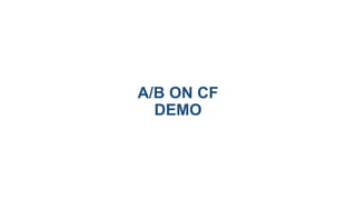 A/B ON CF
DEMO
 