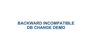 BACKWARD INCOMPATIBLE
DB CHANGE DEMO
 